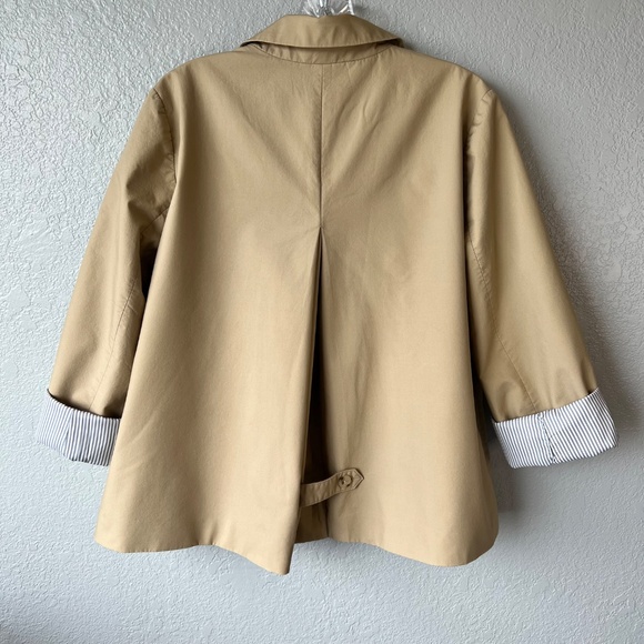 FLAW - J. Crew Poplin Double Breasted Cropped Trench Coat - Picture 3 of 11